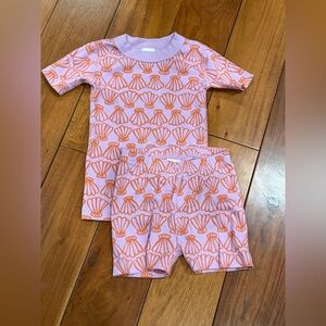 EUC Hanna Andersson Shell Patterned Kids' Pajama Set Size 3T